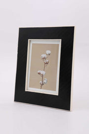 Decorative Striped Pattern Black Resin Tabletop Photo Frame, 5'x7'