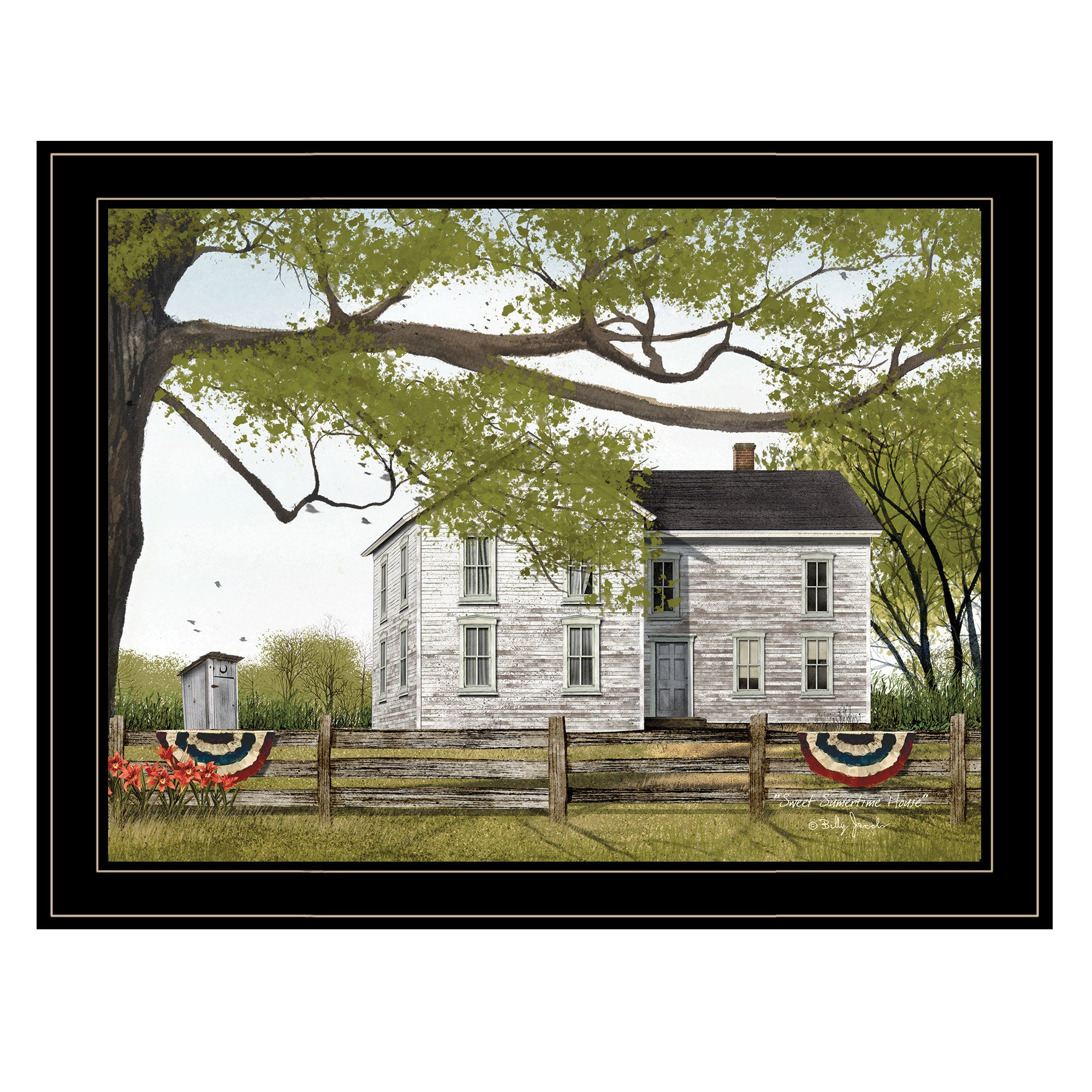 'Sweet Summertime House' by Billy Jacobs, Ready to Hang Framed Print, Black Frame