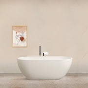 59 inch small size stone resin solid surface oval shape freestanding bathtub for the bathroom