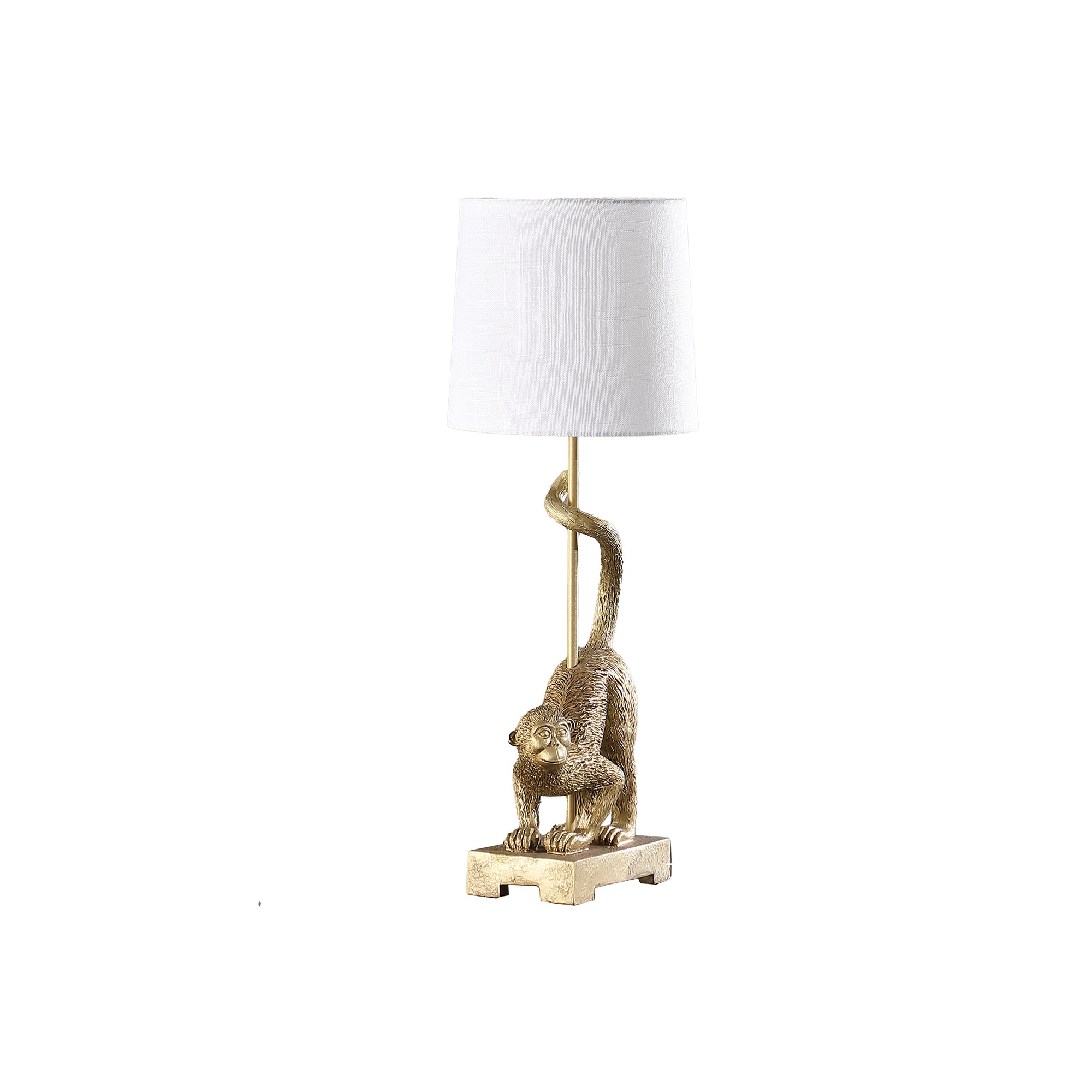 24' In Wildlife Old World Gold  Capuchin Monkey Polyresin Table Lamp