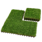 54 PCS Interlocking Artificial Grass Tiles - 12'x12' Turf Outdoor Indoor Fake Grass Deck Flooring Set for Patio, Balcony, Backyard