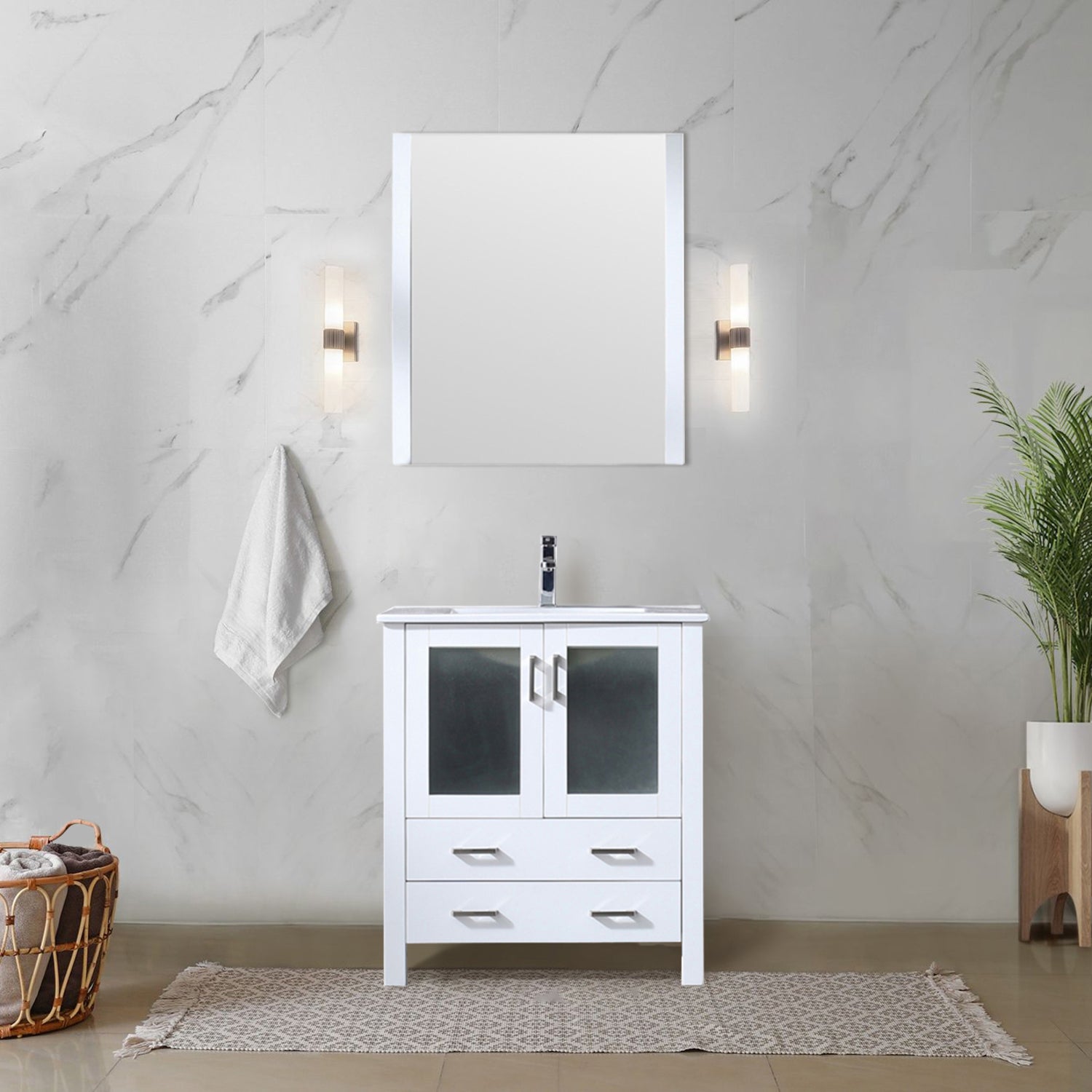 White Bath Vanity 30 in. W x 18.25 in. D