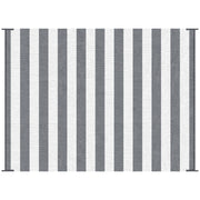 Outsunny Reversible Outdoor Rug Waterproof Plastic Straw Floor Mat, Gray & White Striped, 9' x 12'