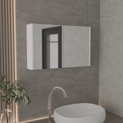 Medicine Cabinet 19.70' H, with 2 Doors, 3 Shelves, 2 Mirrors, White