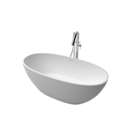 71 inch Freestanding Solid Surface Soaking Bathtub Matte White 25S01-18PS