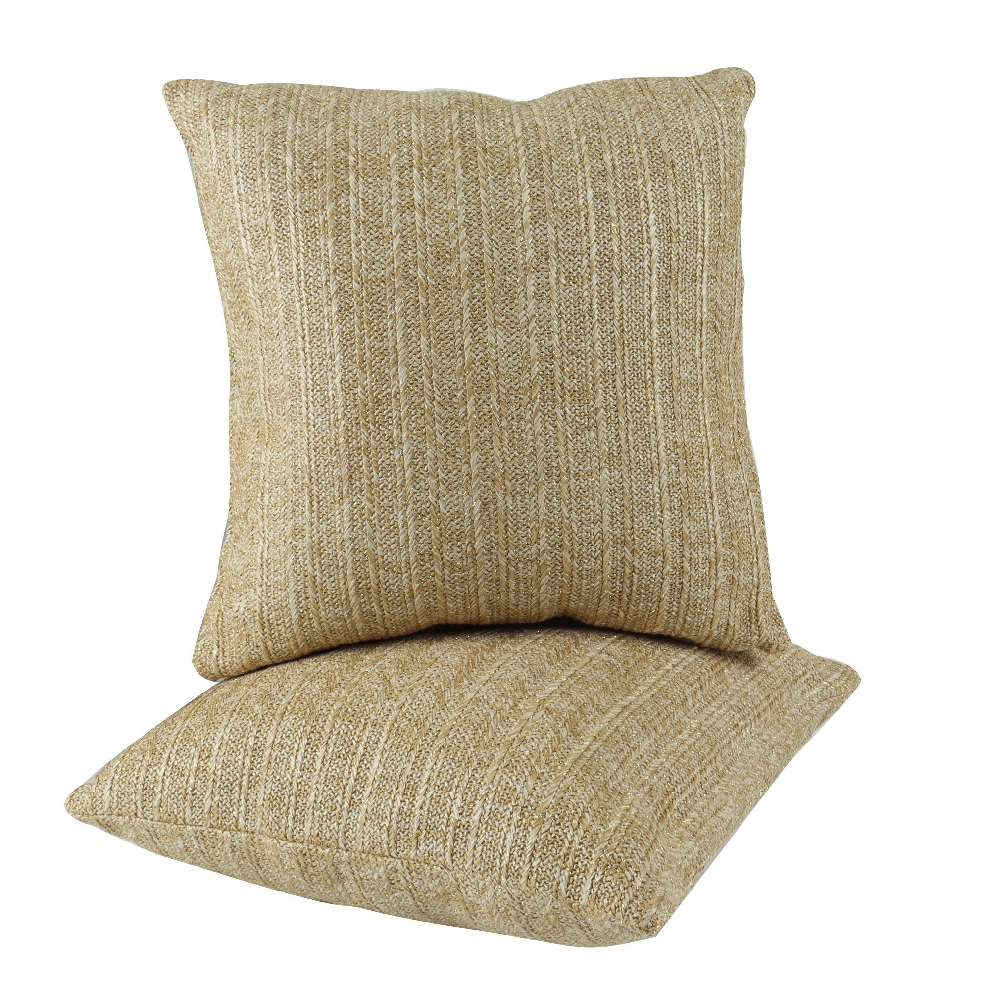 Outdoor/Indoor Throw Pillows, Decorative Throw Pillows with Inserts, Simulated Straw Weaving 18'x18' Square Pillows for Bed, Couch, Sofa and Patio Furniture (Set of 2)