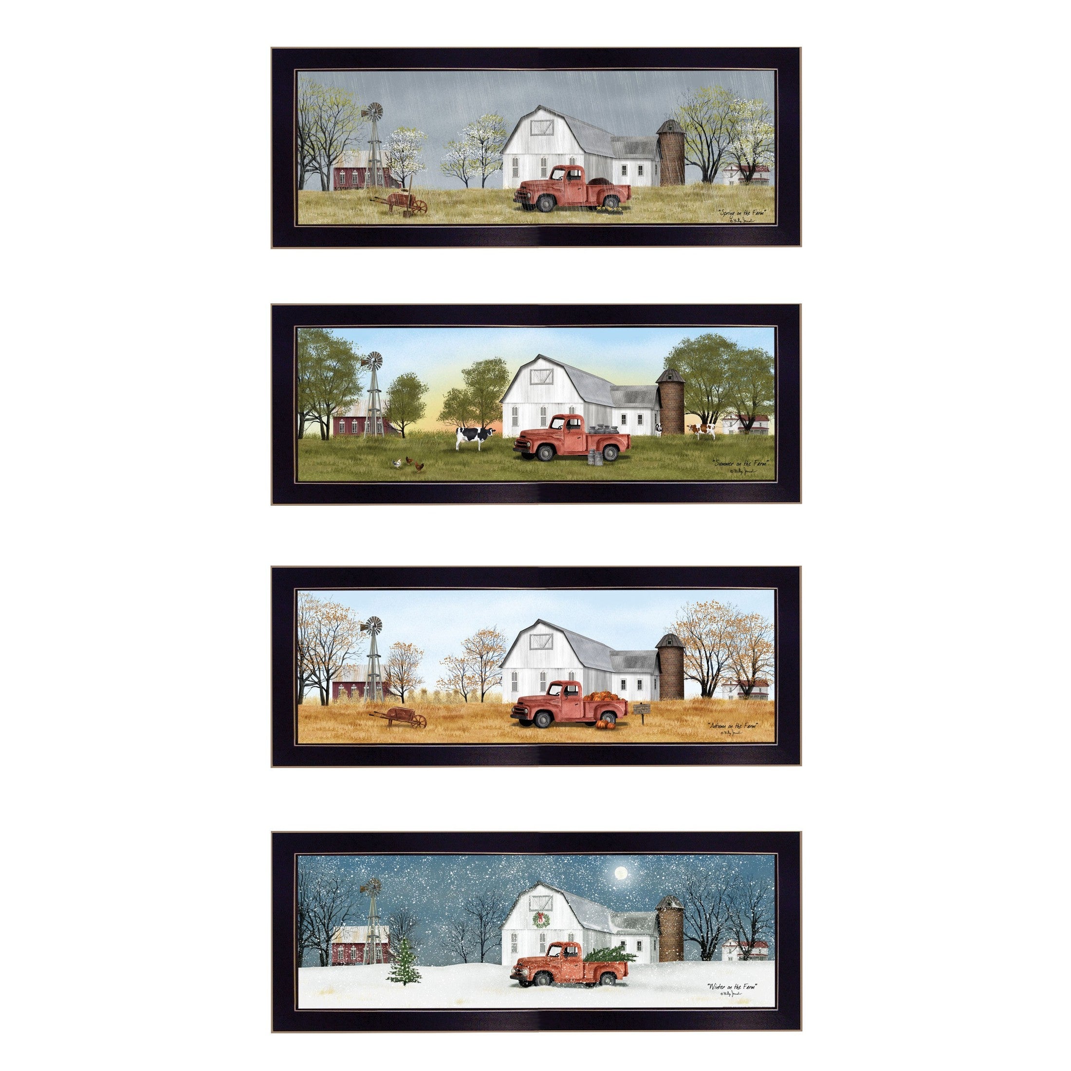 'Billy Jacobs Four Seasons Collection V' 4-Piece Vignette, Black Frame