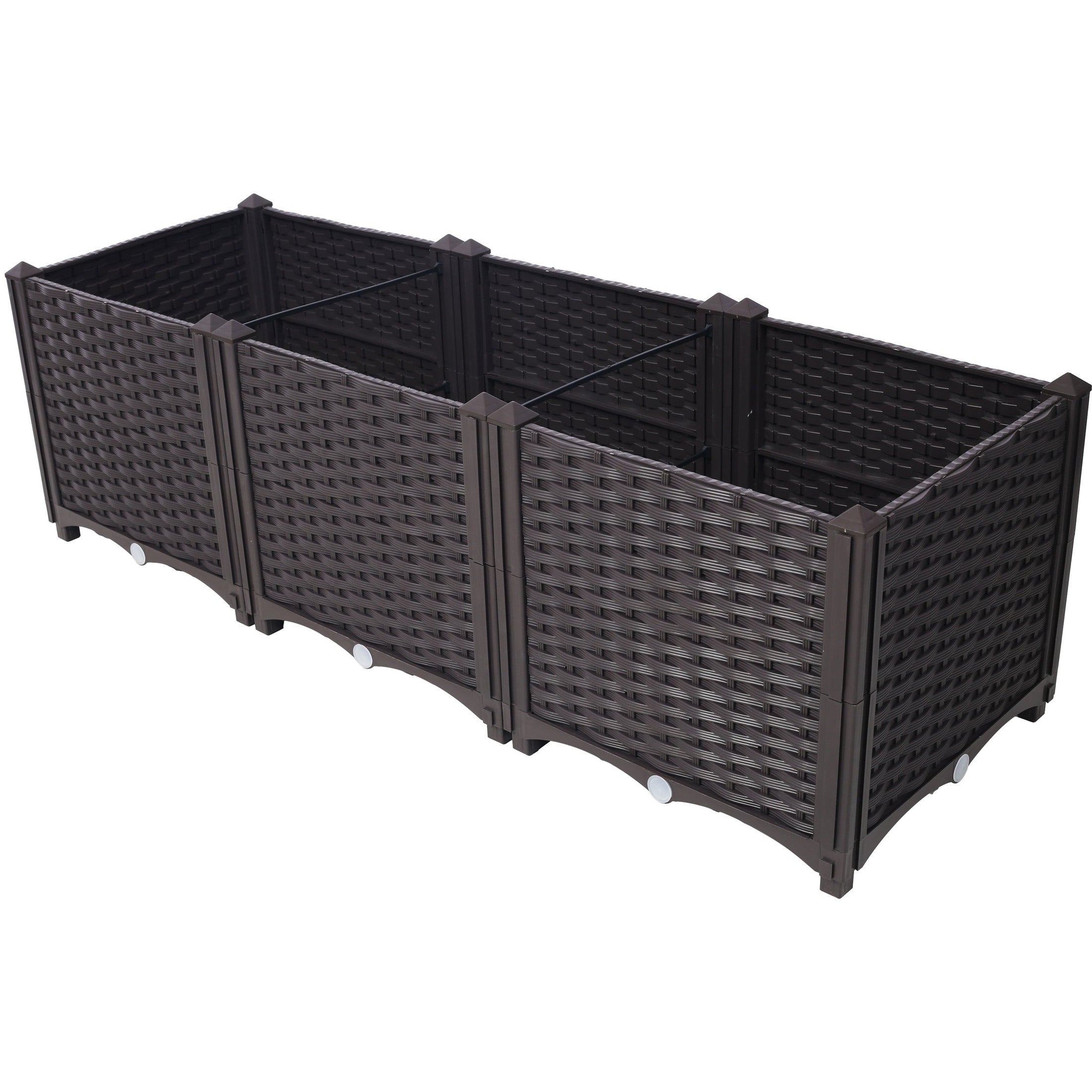 Deep Raised Garden Bed Plastic Planter Boxes for Vegetables Flowers Herbs and Succulents,Self-Watering Planter Box Raised Bed to Grow Flowers, Herbs & Vegetables, 47.2' L X 15.7' D X 14.7' H