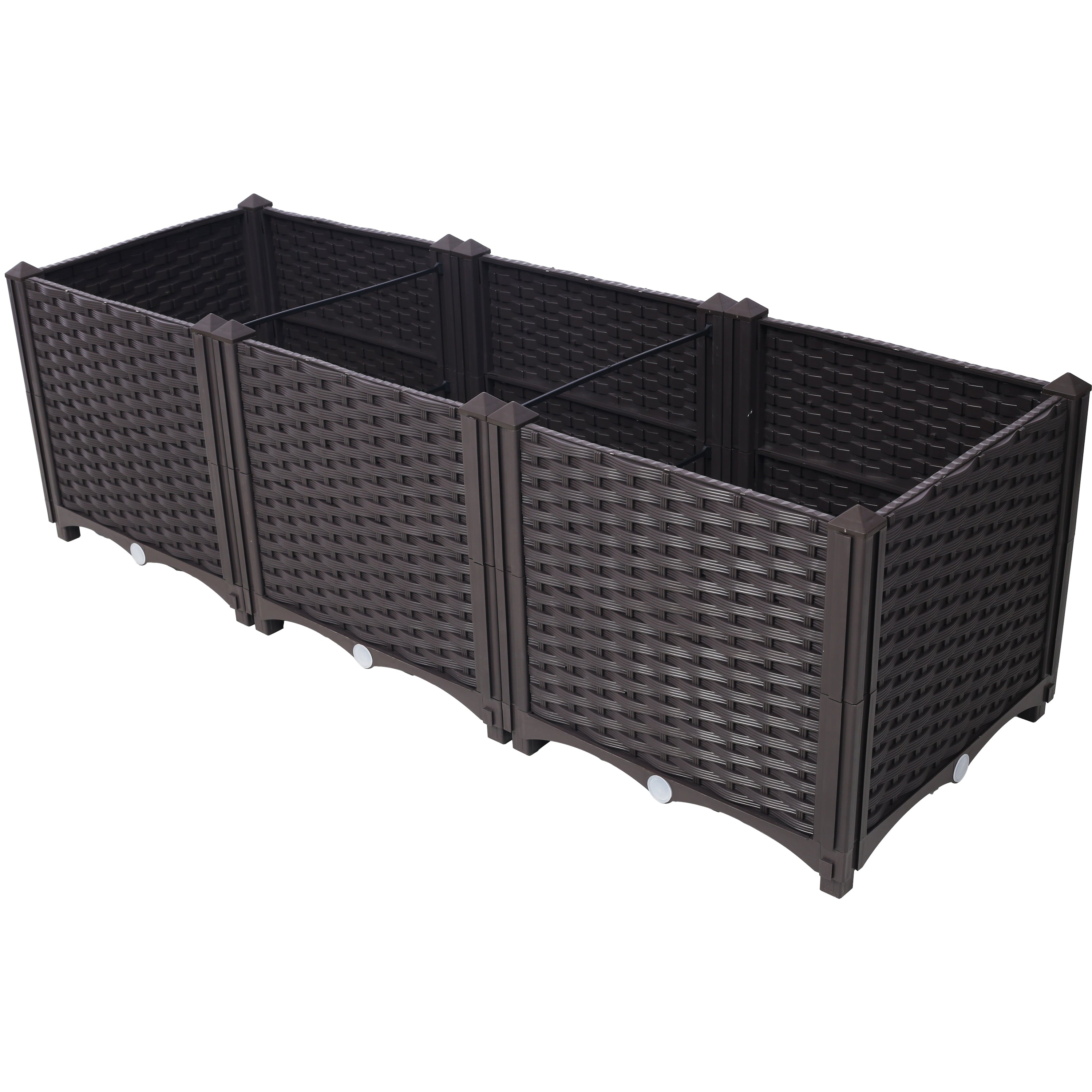 Deep Raised Garden Bed Plastic Planter Boxes for Vegetables Flowers Herbs and Succulents,Self-Watering Planter Box Raised Bed to Grow Flowers, Herbs & Vegetables, 47.2' L X 15.7' D X 14.7' H
