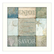 'Live in the Sunshine' By Dee Dee, Printed Wall Art, Ready To Hang Framed Poster, White Frame