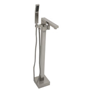 Brushed Nickel Free Standing Tub Faucet with Hand Shower, Brass Bathroom Tub Filler