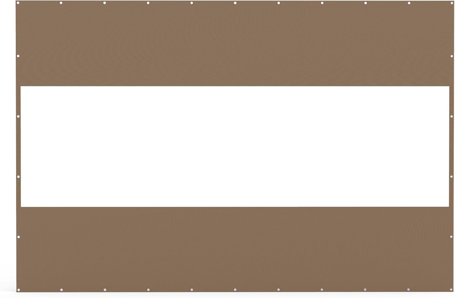 Heavy Duty Outdoor Clear Panel Curtain, 18 oz Waterproof PVC Polyester Curtain, Weather Resistant & Tearproof for Patios, Gazebos, Pergolas, Privacy Screen (8'H x 12'W, Brown)