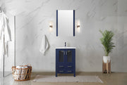 Navy Blue Bath Vanity 24 in. W x 18.25 in. D, with White Ceramic Top