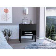 DEPOT E-SHOP Caladium Nightstand, One Drawer, One Open Shelf, Black