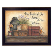 'Heart of the Home' By Mary June, Printed Wall Art, Ready To Hang Framed Poster, Black Frame