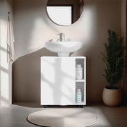 Pascuale Two Side Shelves Under Sink Cabinet with One Doors, Cut-Out Back, Compact 22 Inches Freestanging Bathroom Storage