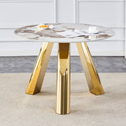 42' Luxury Sintered Stone Table: 0.45' Durable Top + 6' Steel Legs, 350lb Capacity, Stain/Heat-Resistant White/Gray Veined Surface - Modern Minimalist Design