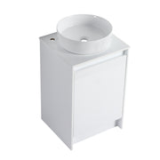 20' Freestanding Bathroom Cabinet With Art Ceramic Sink, Soft Close Doors, Glossy White,(KD-Packing)