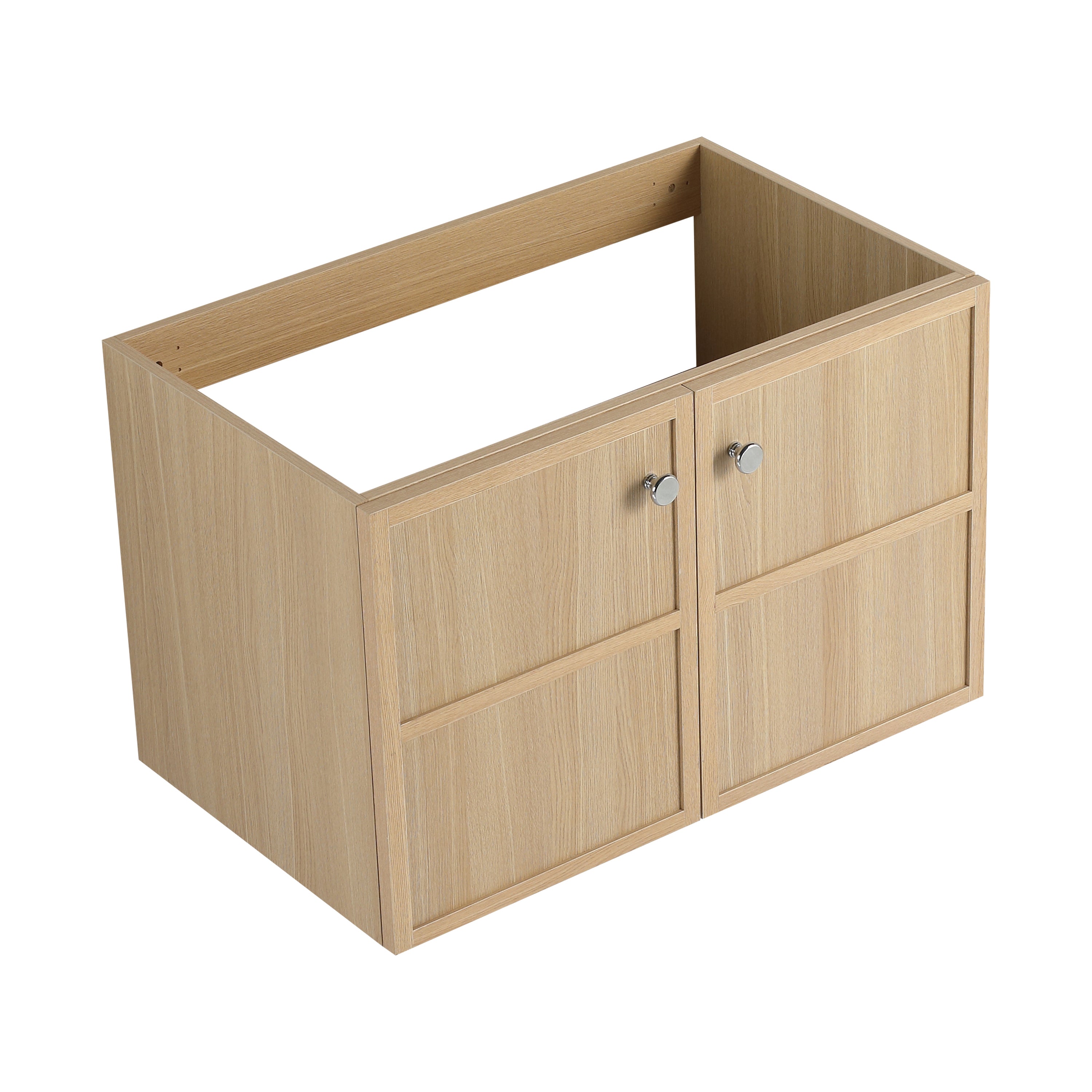Modern Oak 30' Wall-Mounted Bathroom Vanity with Soft Closing Doors, Plywood (Excluding Sink)