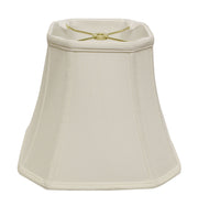 Cut Corner Square Bell Softback Lampshade with Washer Fitter, White Natural Fabric Lampshade for Table Lamps, 8' Top x 14' Bottom x 12' Height