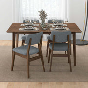 Carlos Solid Wood Dining Table and 4 Side Chairs