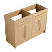 48' Freestanding Bathroom Vanity, 4-Soft Closing Door, Original Oak, Plywood, KD-PACKING, (Only Vanity, Excluding Sink)