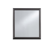 Contemporary Shaker Crocodile Mirror with Beveled Glass in Metallic Grey, Solid Wood and MDF, 38.19'