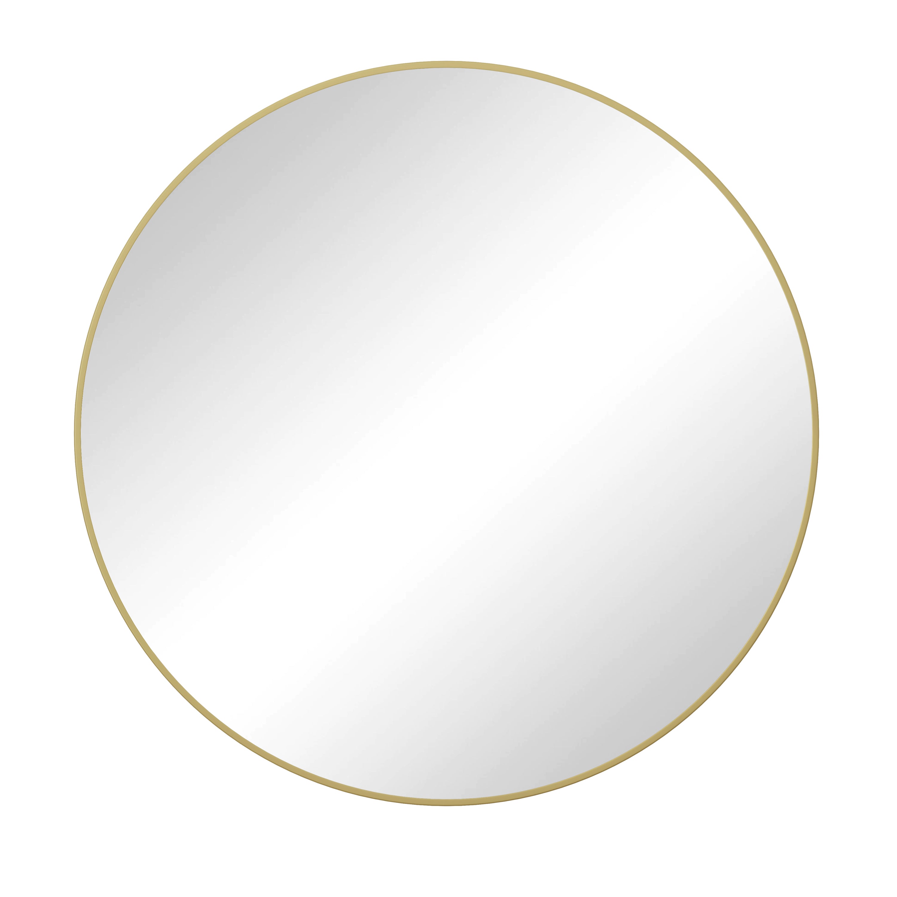 Contemporary Gold Circular Wall Mirror 42 Inch Metal Frame for Bathroom, Living Room, Bedroom