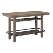 Pecan Brown Bar Height Storage Table with Wood Construction, 72' Wide x 32' Deep x 42' High