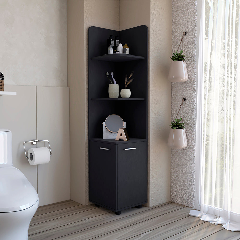 Freestanding Cabinet Kairatu, Bathroom, Black