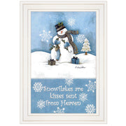 'Trendy Snowman' By Diane Kater, Ready to Hang Framed Print, White Frame