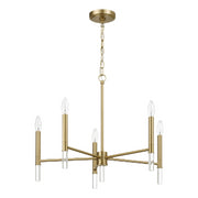 Courtyard Five Light Golden Brass Candle Light Chandelier 24'W × 17.75'H Elegant Lighting Fixture