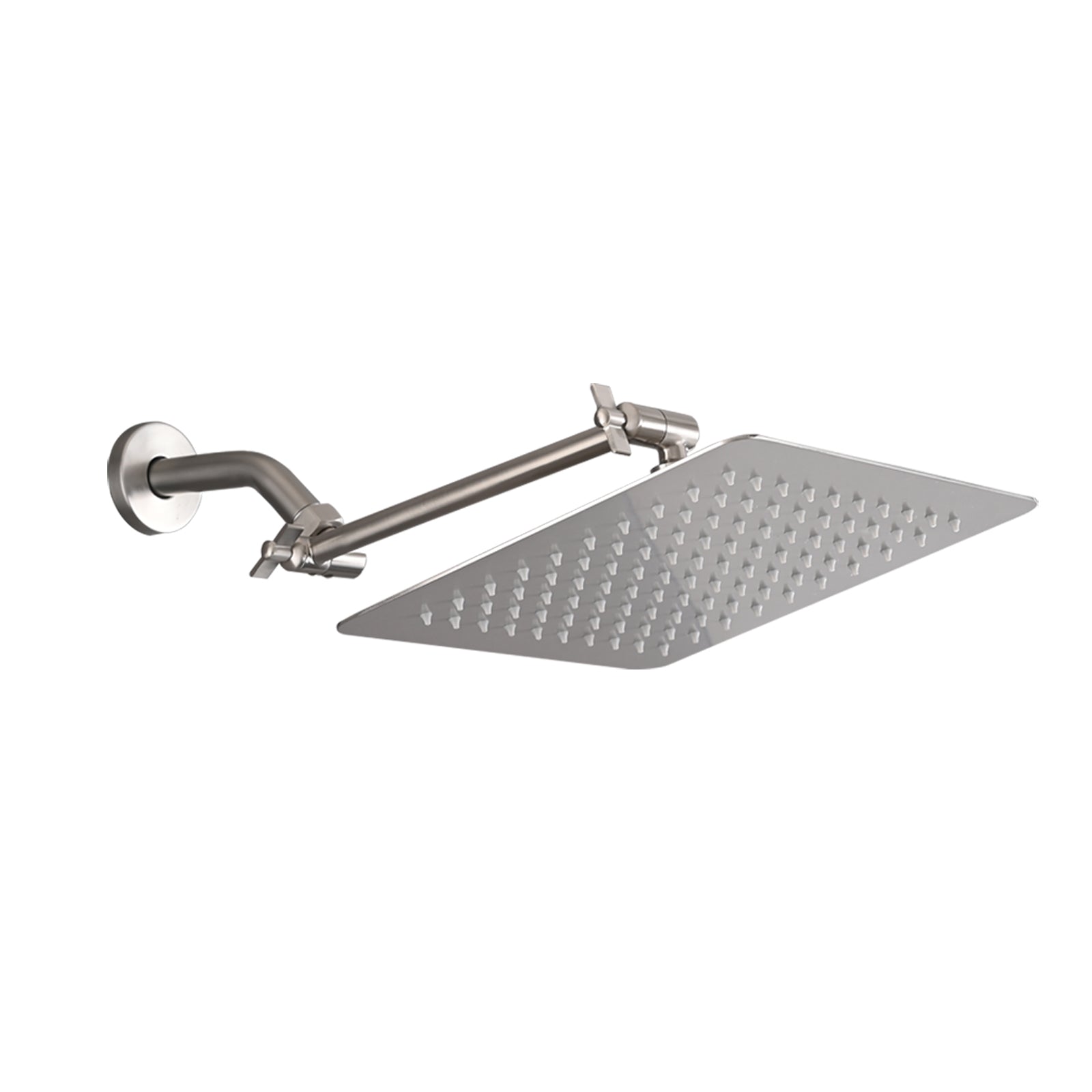 Brushed nickel 10' Square Rainfall & High Pressure Stainless Steel Bath Shower head