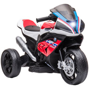 Licensed 6V Kids Ride on Motorcycle, Off-Road Battery Powered Three Wheels Dirtbike with USB, AUX, Music and Headlight for Toddler, Red