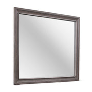 RYDER Grey Mirror with Beveled Glass and Wood Trim in Solid Wood and MDF, 36.54 x 46.46 inches
