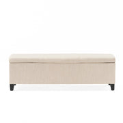 Glouster Contemporary Storage Ottoman V2 in Light Beige Fabric Upholstery 51.25 inch