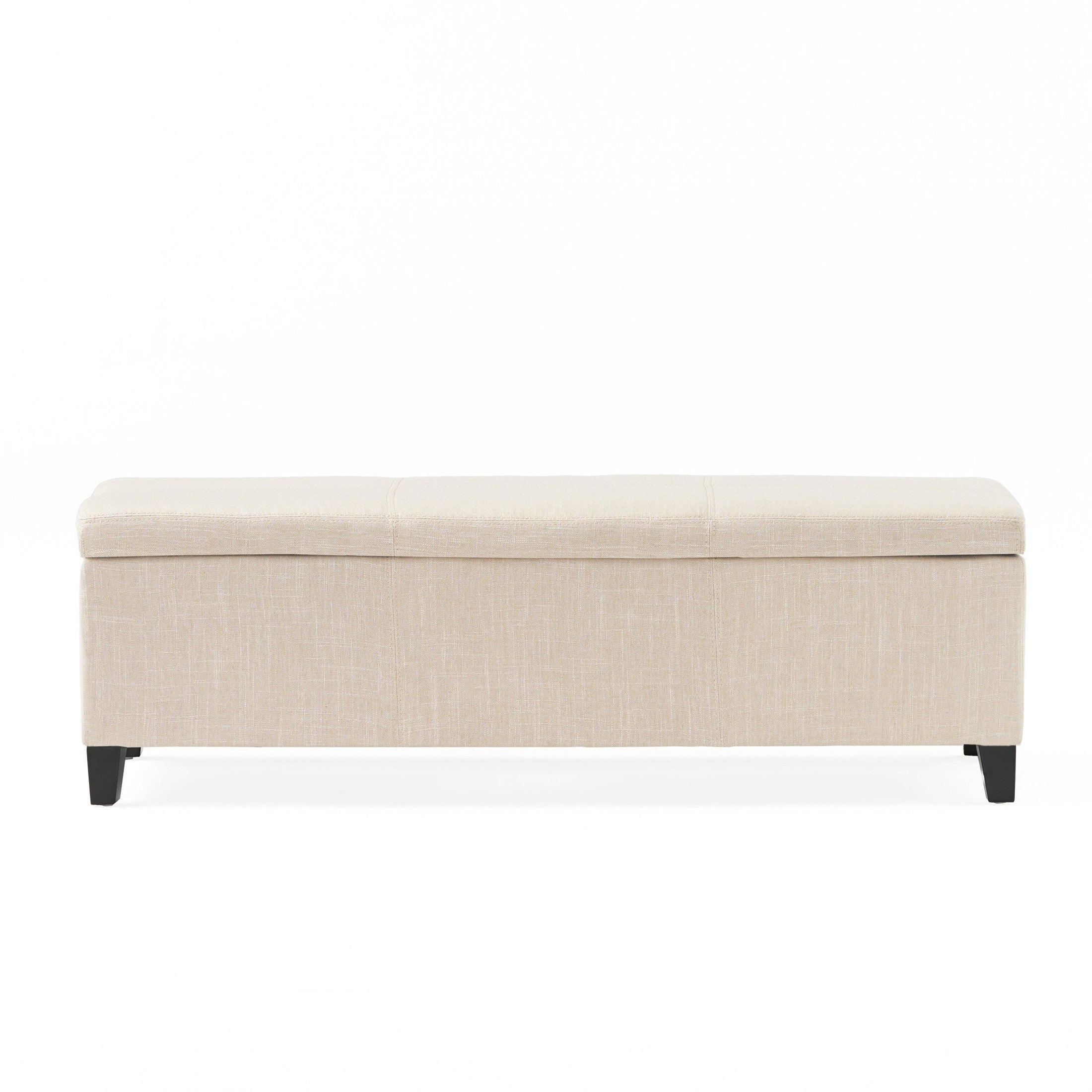 Glouster Contemporary Storage Ottoman V2 in Light Beige Fabric Upholstery 51.25 inch