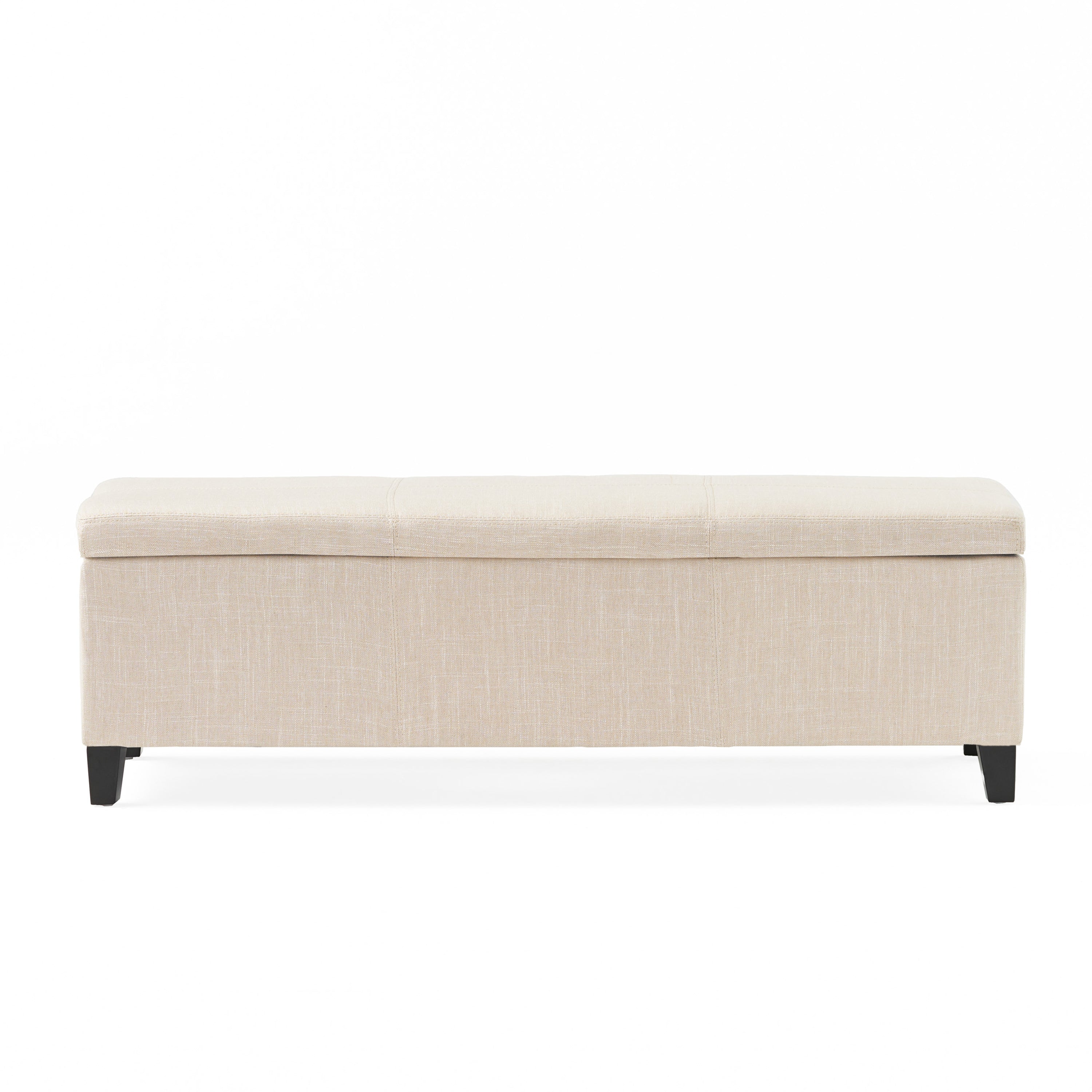 Glouster Contemporary Storage Ottoman V2 in Light Beige Fabric Upholstery 51.25 inch