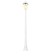 77' Solar Lamp Post Light, Waterproof Aluminum Outdoor Vintage Street Lamp, Motion Activated Sensor PIR, Adjustable Brightness, for Garden, Lawn, Pathway, Driveway, White