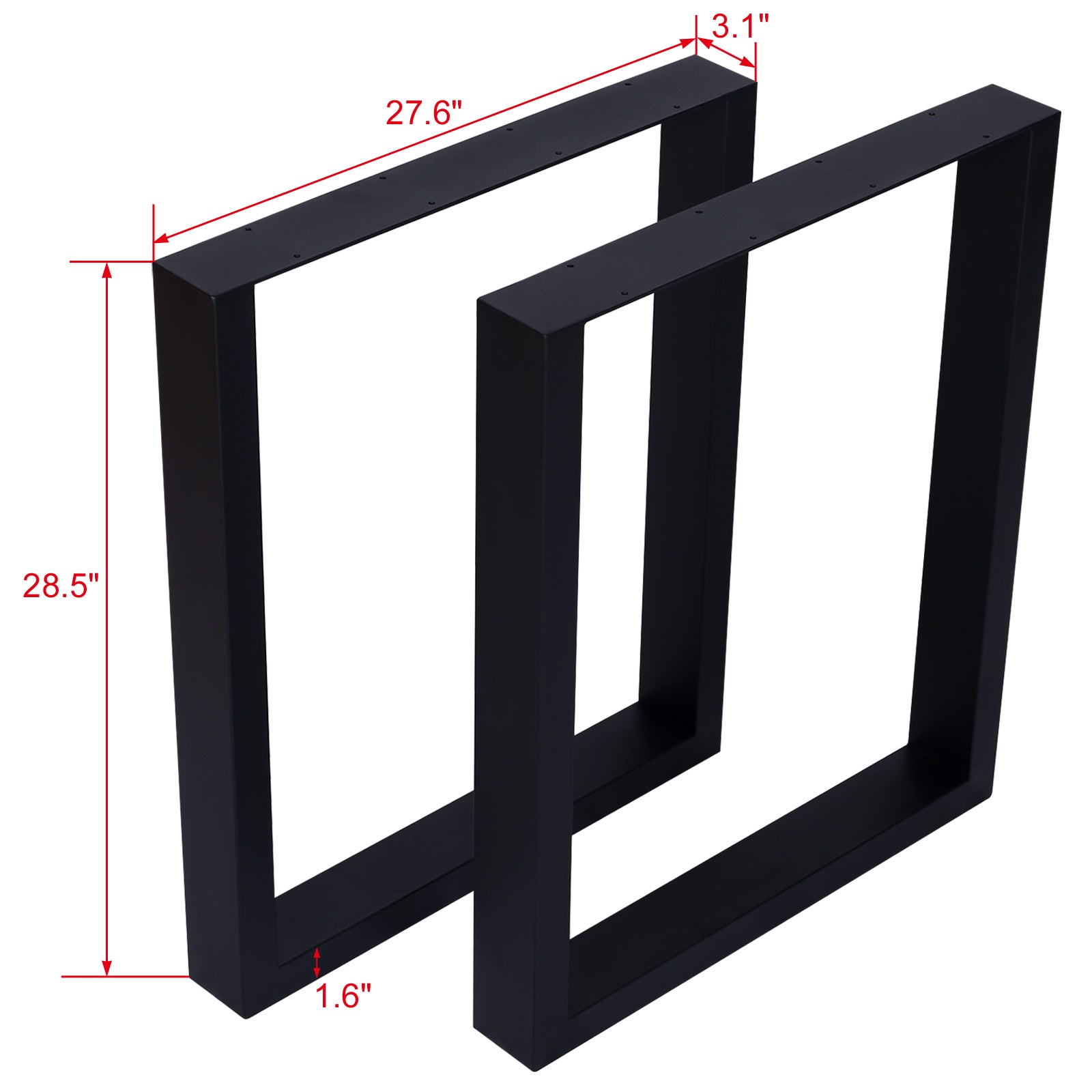 Square Table Legs 28X 28' ,Wide Metal Table Legs , Heavy Duty Steel Desk Legs Table Leg Dining Table Legs Coffee Desk Leg, Set of 2