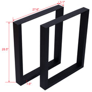 Square Table Legs 28X 28' ,Wide Metal Table Legs , Heavy Duty Steel Desk Legs Table Leg Dining Table Legs Coffee Desk Leg, Set of 2