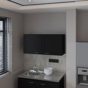 FM FURNITURE Nakya Kitchen Wall Cabinet with 2 Doors, Black