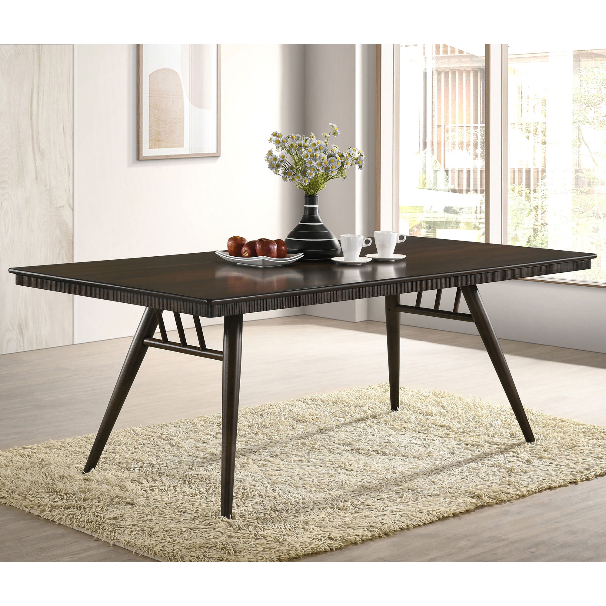 Wes Dark Walnut Rectangular 80-inch Wood Dining Table