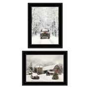 'Antique Christmas' 2-Piece Vignette by Lori Deiter, Black Frame
