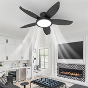 42-inch Eye-Protection Light Source Black Fan Blades High Airflow Plug-in Fan Blades ABS Plastic Fan Blades Ceiling Fan Light