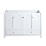 48' White Bathroom Vanity   Abundant Storage Cabinet -4 Soft close doors and 2 drawers (excluding the ceramic basin)