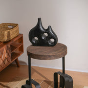 Decorative Wood Black Tabletop/ Table Décor for Living room-11.3X3X11'