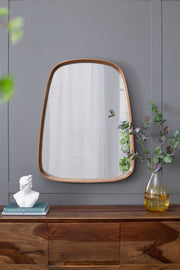 27'x37' Irrgeular Mirror with Wood Frame, Wall Mirror for Living Room Bathroom Entryway