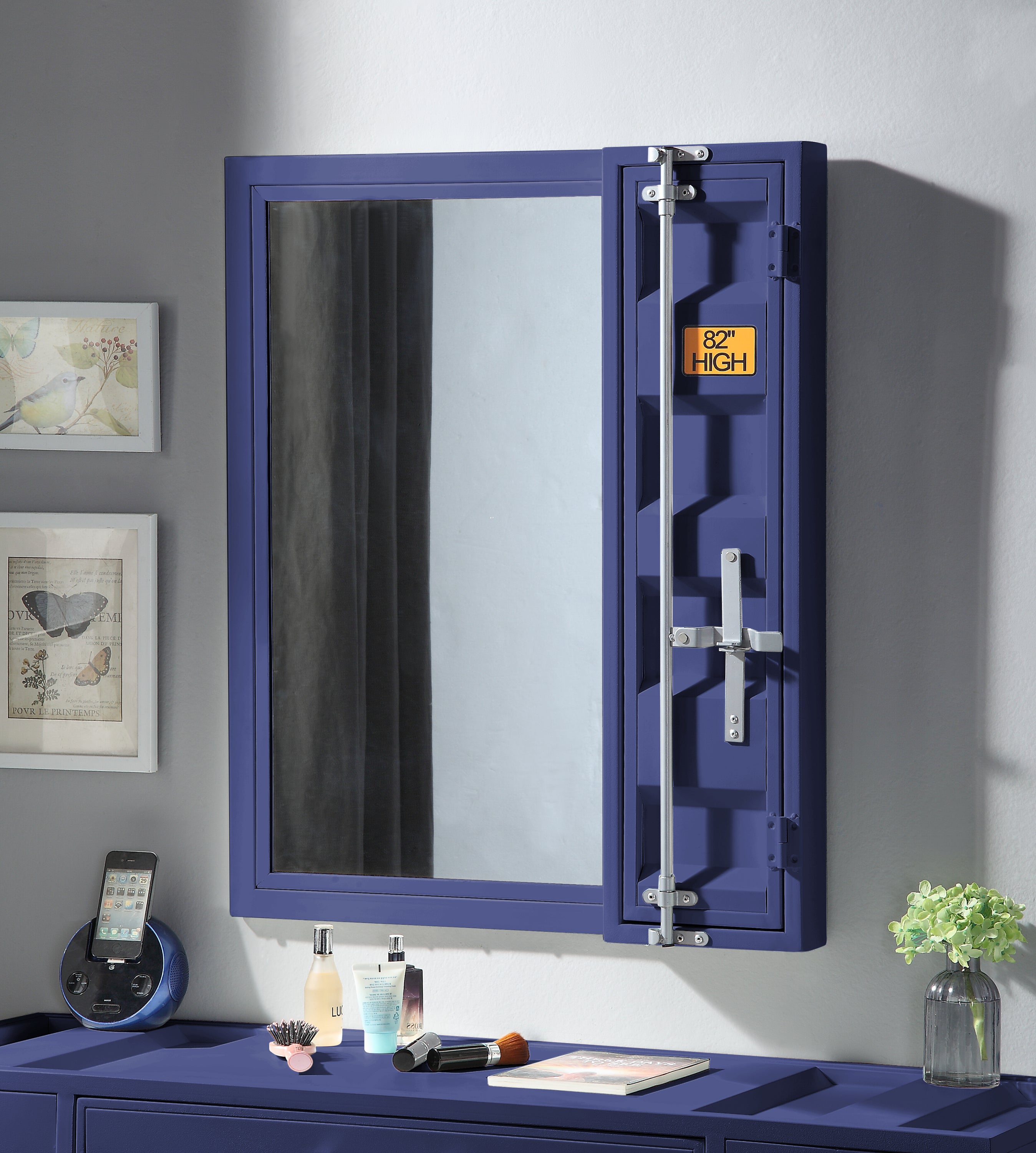 Cargo Blue Finish Vanity Mirror