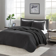 2 Piece Quilt Set Black Twin/Twin XL